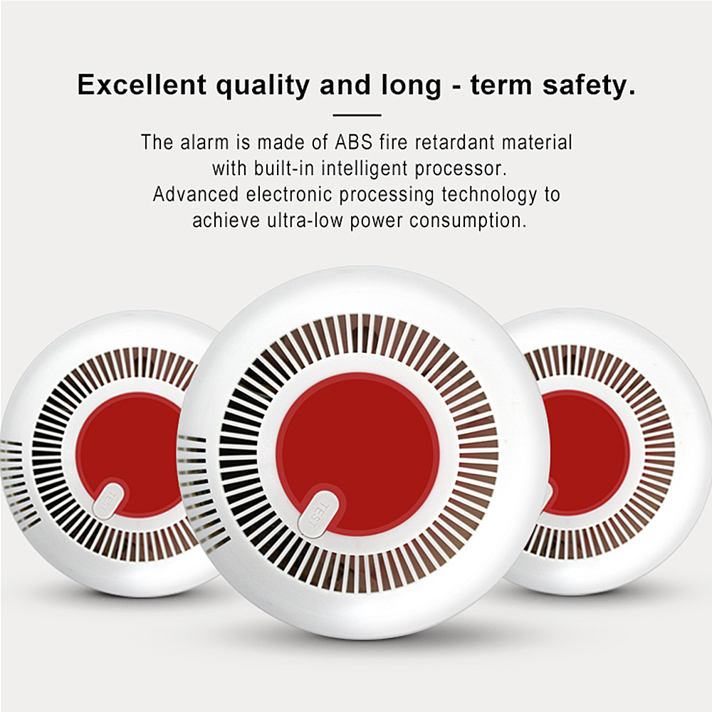 Independent Smoke Detector Standalone Photoelectric Smoke Alarm High Sensitive Alarm System Fire Protection Sensor